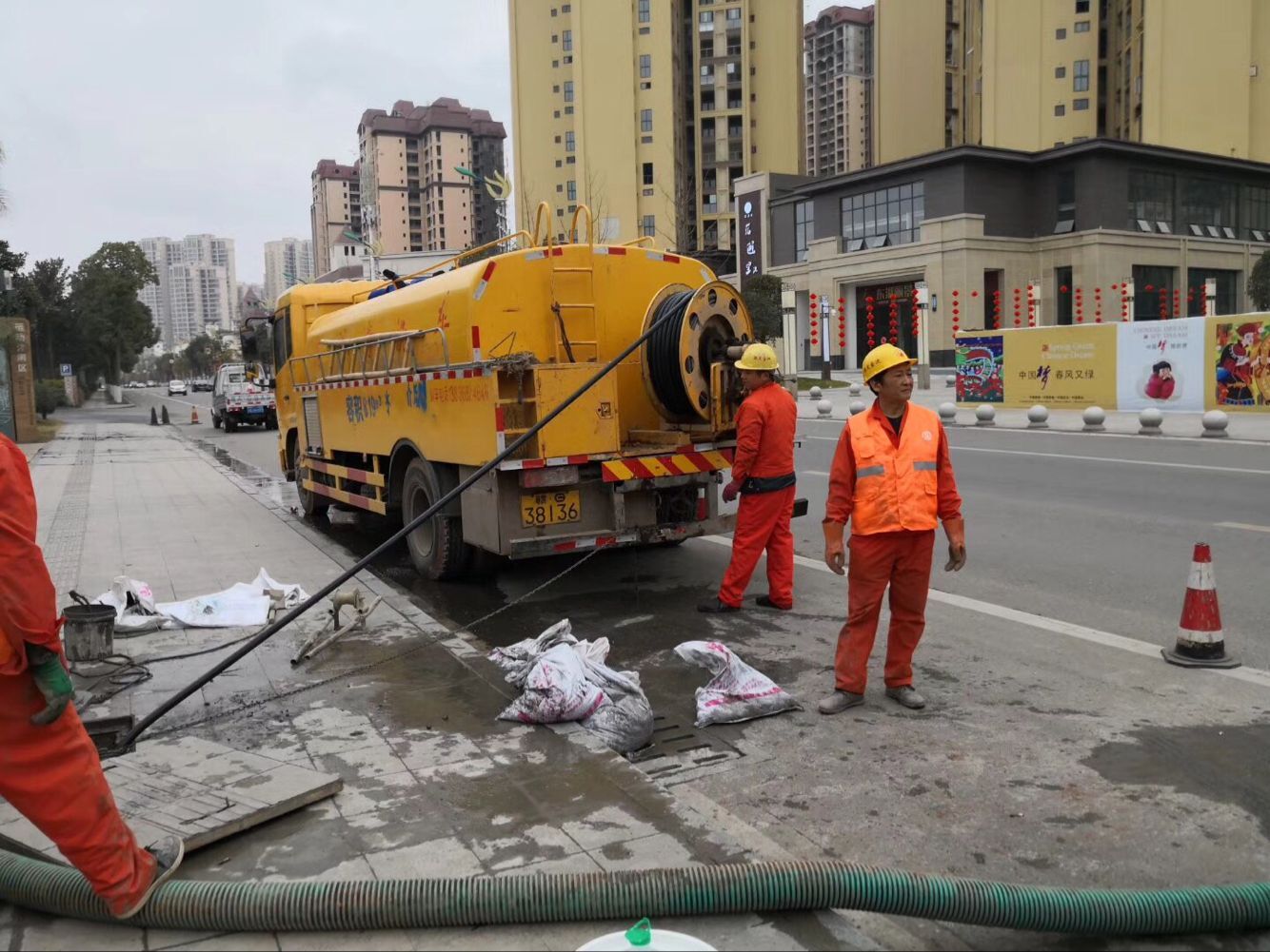 千家镇排污管道清淤-管道清洗